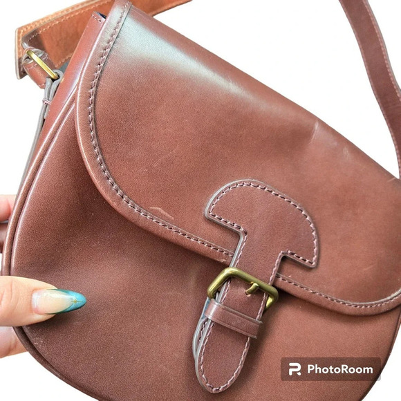 J.Crew Brown Classic Leather Saddle Crossbody Bag - Picture 5 of 10